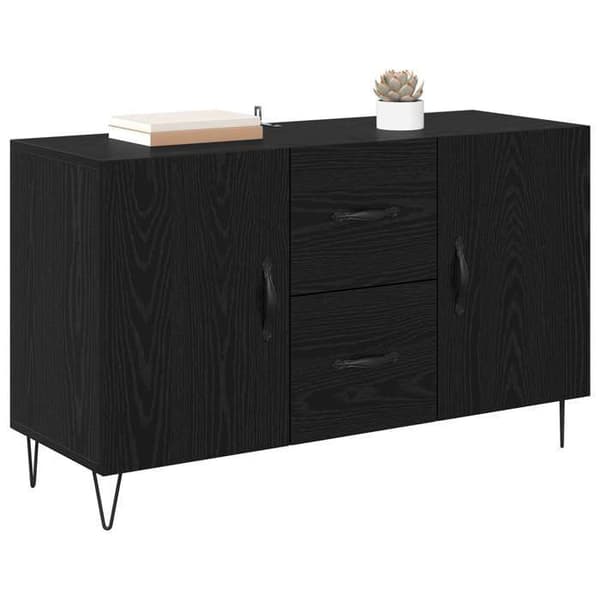 Maison Exclusive - Buffet Sort egetræ 100 x 36 x 60 cm Ingeniørtræ svart ek