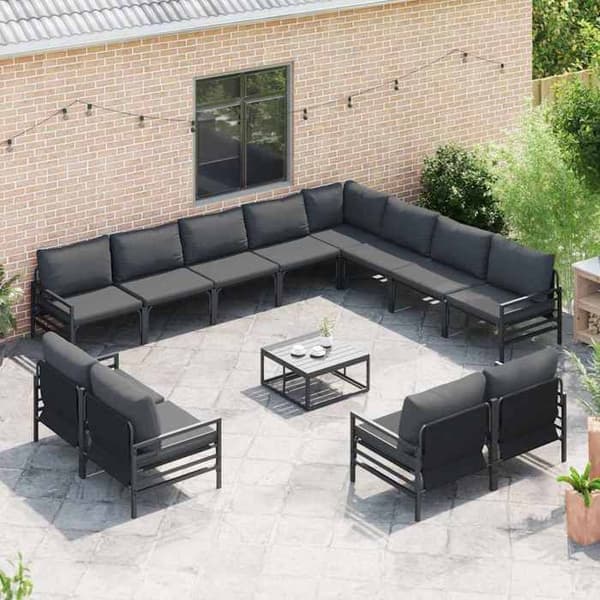 Maison Exclusive - 13 osan musta terassikalustesarja