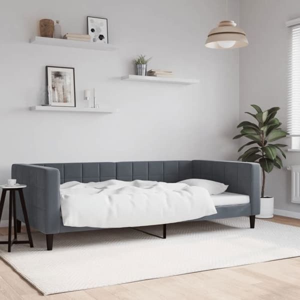 Maison Exclusive - Sängsoffa utan madrass mörkgrå 100x200 cm sammet Mörkgrå