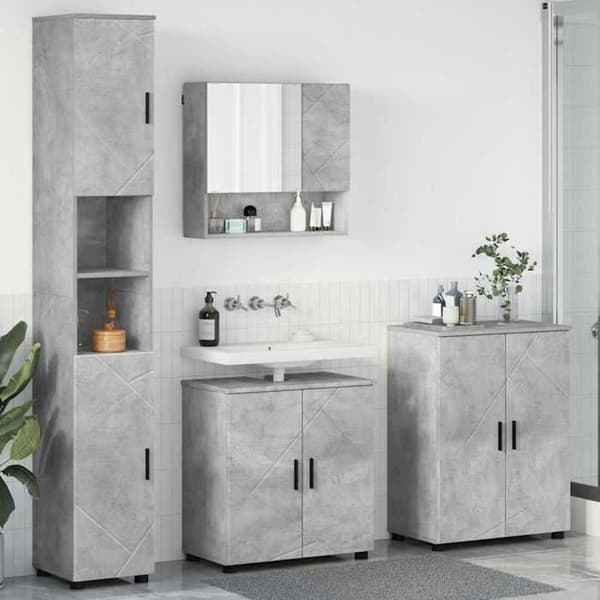 Maison Exclusive - 4 osan kylpyhuonekalustesarja Betoni harmaa