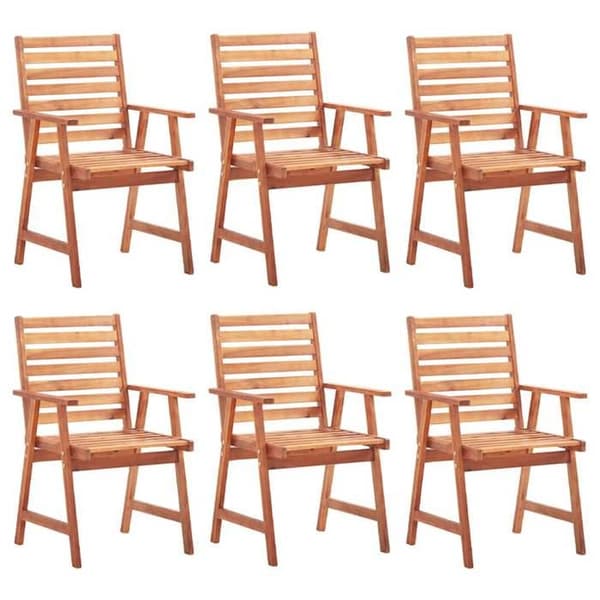 Maison Exclusive - Utomhusmatstolar set om 6 med kuddar i massiv akacia