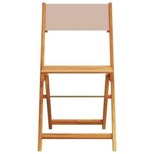 Maison Exclusive - Fällbara stolar 8 delar, taupe tyg och massivt trä Mol