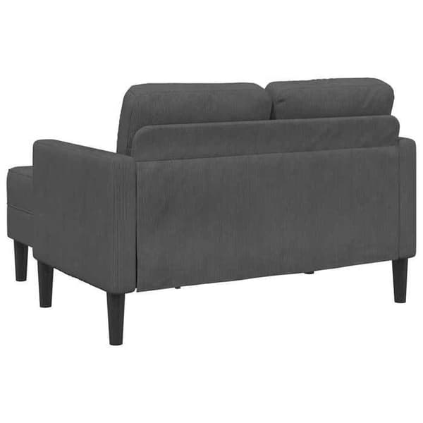 Maison Exclusive - 2-sitssoffa med L-formad divan i mörkgrå 125 cm linne