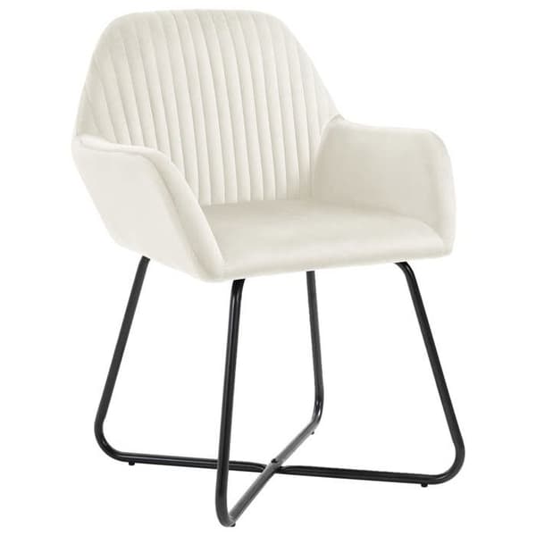 Maison Exclusive - Spisestole sæt af 6 cremevelour Grädde