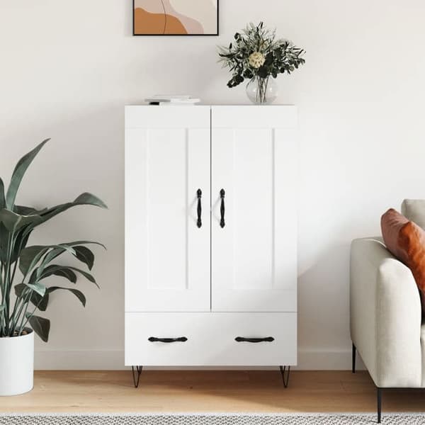 Maison Exclusive - Buffé hög vit 69,5x31x115 cm ingenjörsträ