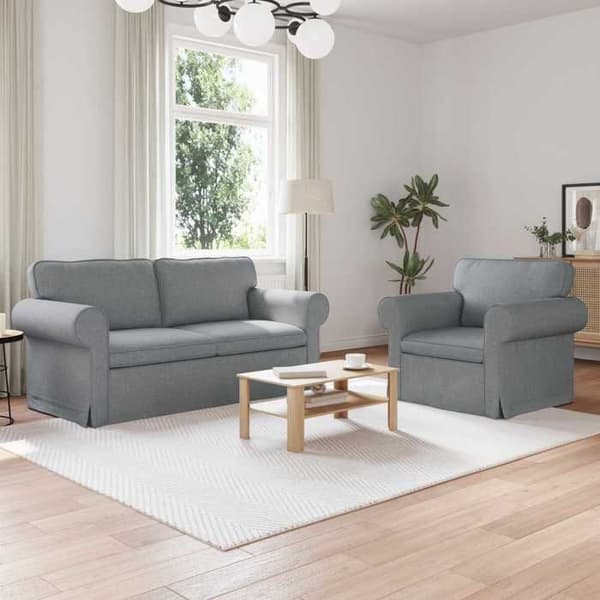 Maison Exclusive - Sæt af 2 sofaer lys grå stof