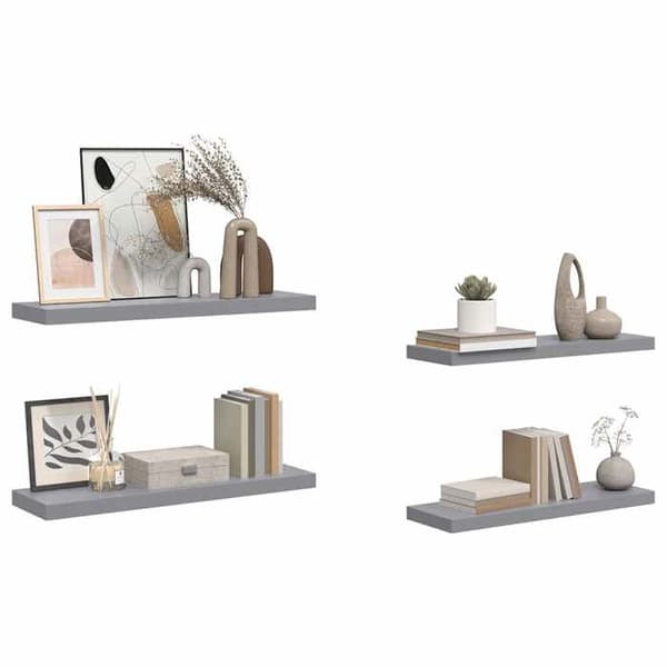 Maison Exclusive - 4 kpl kelluvia seinähyllyjä harmaa 80x23,5x3,8 cm MDF Grå