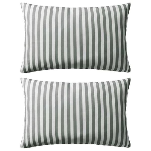 Maison Exclusive - Ulkopatja tyynysetti 2 kpl Raitakuosi 60 x 40 cm Harmaa Grå