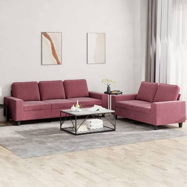 Maison Exclusive - 2-delars soffgrupp i bordeaux tyg