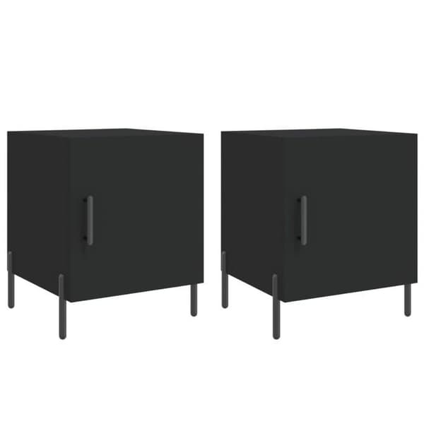 Natteskab - Eksklusivt Hus - Sort - Ingeniørtræ - 40x40x50 cm (sæt af 2) Sort