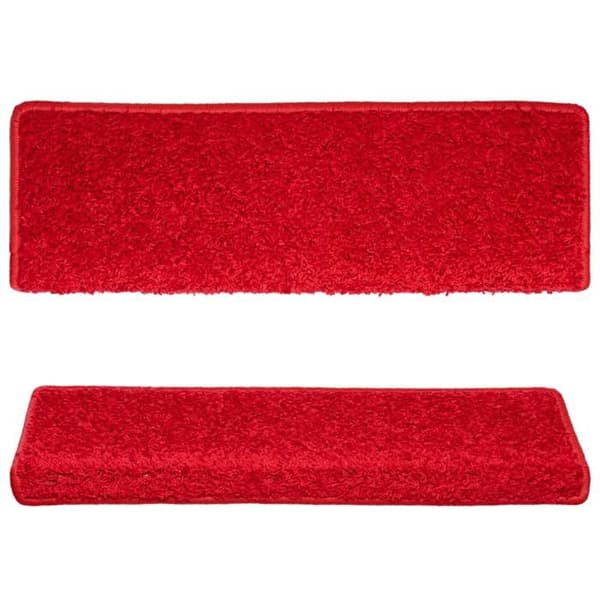 Maison Exclusive - Trappe tæppe 15 stykker 65 x 21 x 4 cm Rød rektangulær kant