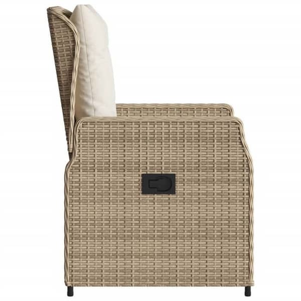 Maison Exclusive - Trädgårdsfåtöljer med lutning, set om 2, beige flätad resin