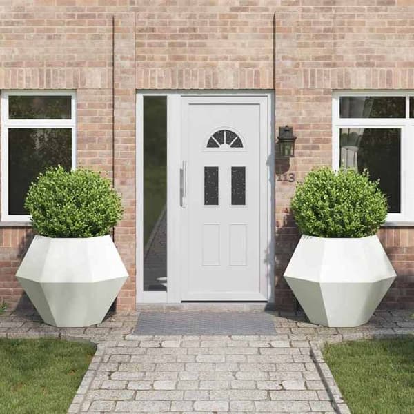 Maison Exclusive - Jardinière 2 st Vit 100 x 100 x 80 cm Stål