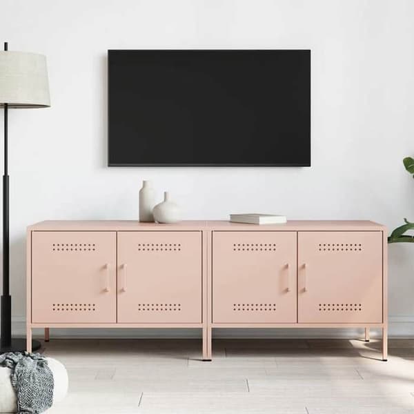 TV-møbel - MAISON EXCLUSIVE - 2 dele - Stål - Rosa - Industriel Ros