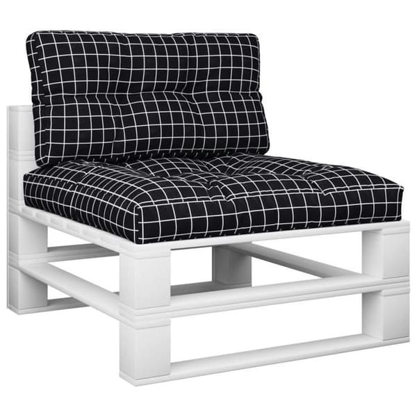 Maison Exclusive - Pallet puder sæt af 2 med sort ternet stof