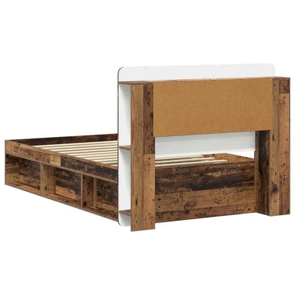 Maison Exclusive - Sängram med förvaring i gammalt trä 100 x 200 cm