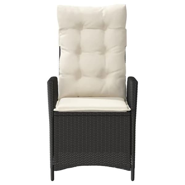 Maison Exclusive - Bistroset 3 delar med svarta kuddar i flätad resin