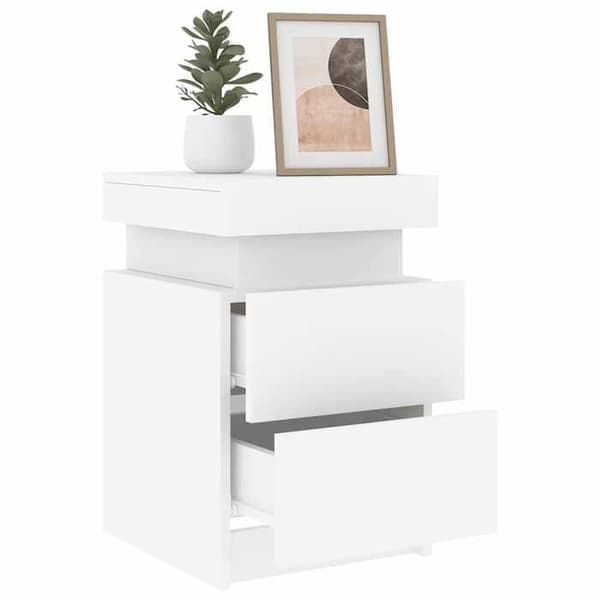 Maison Exclusive - Natborde med LED-lys 2 stk hvid 35x39x55 cm Vit