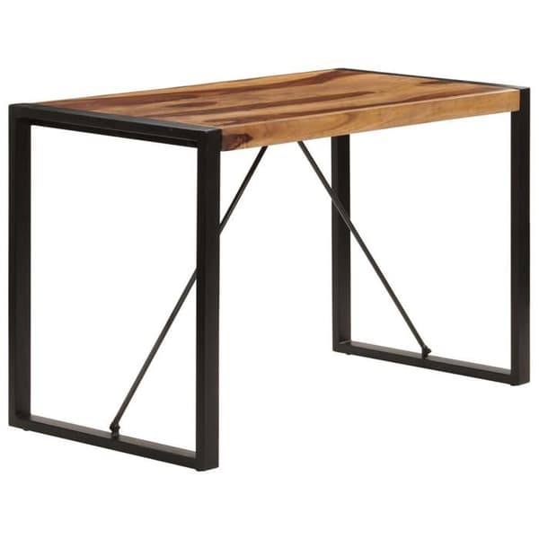 Maison Exclusive - Spisebord 120x60x76 cm Solid træ brunt och svart