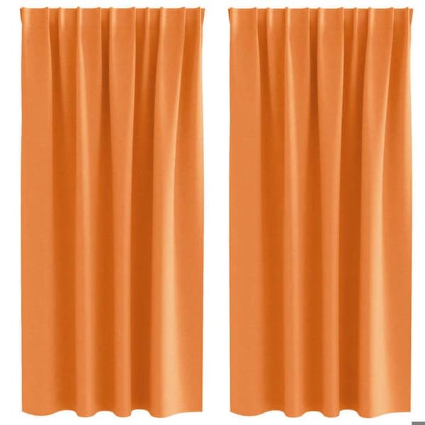 Mørklægningsgardin - EKSKLUSIV HUS - 175 x 140 cm - Orange - Polyester - Krog & ringe Apelsin