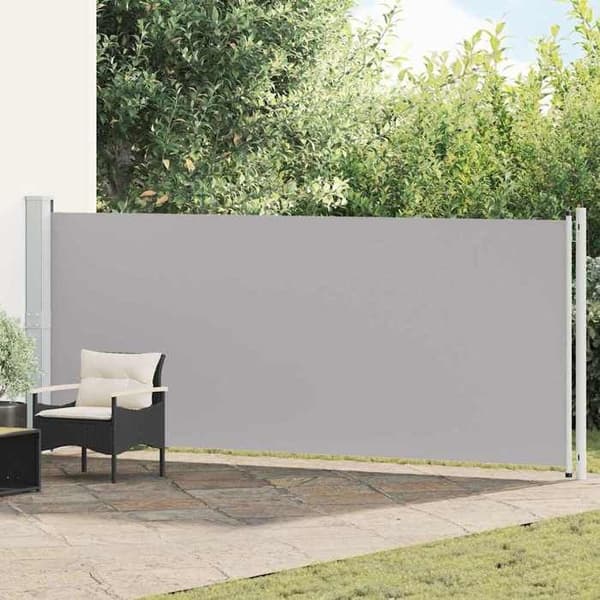 Maison Exclusive - Retractable sidokappa för patio 614x160 cm grå