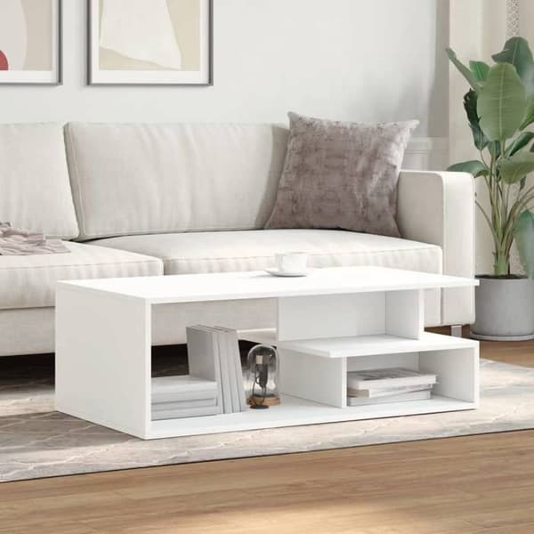 Maison Exclusive - Låg bord vit 102x55x35 cm ingenjörsträ