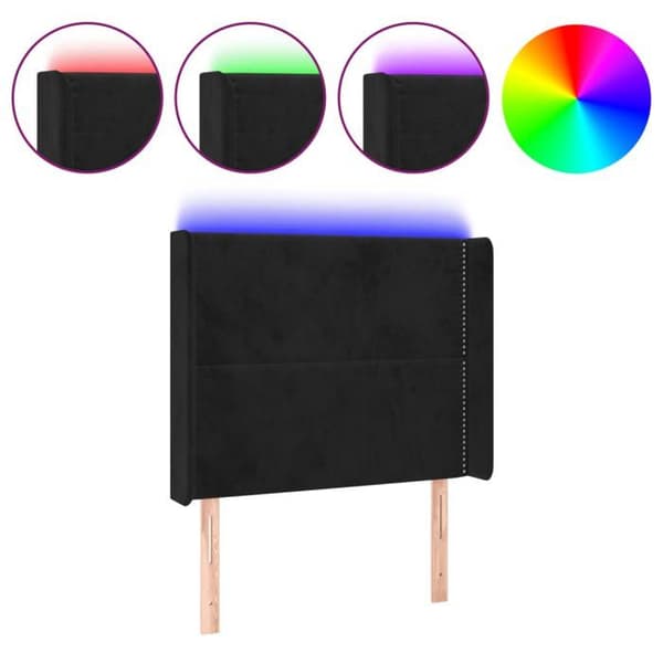 Maison Exclusive - LED-päätymustalla 93x16x118/128 cm sametti Svart
