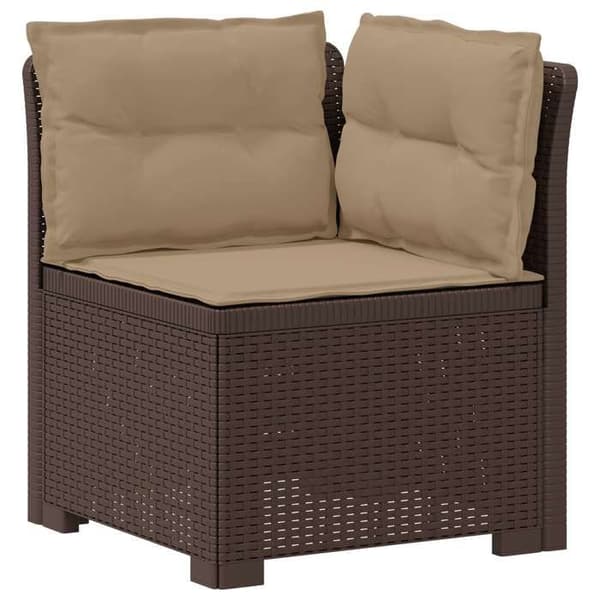 Havemøbel sæt 6 pladser - MAISON EXCLUSIVE - Rattan look - Puder - Holdbart polypropylen - Brun brun