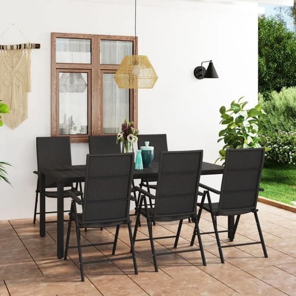 Maison Exclusive - Trädgårdsset 7 delar svart Svart