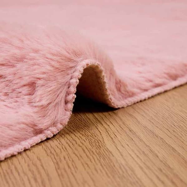 Matto - MAISON EXCLUSIVE - OLITE - Tekoturkki polyesteri - Vaaleanpunainen - 60 x 110 cm Ros