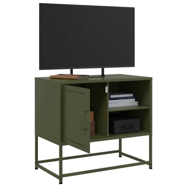 Maison Exclusive - TV-møbel olivengrøn 68x39x60,5 cm stål