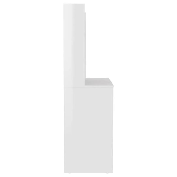 Sminkbord med LED-belysning MDF Blank vit135 [cm] Vit