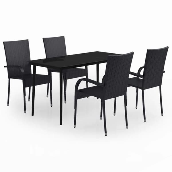 Maison Exclusive - Have spisebordssæt 5 stk Sort