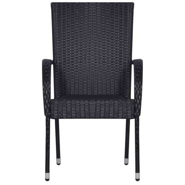 Maison Exclusive - 3 osan musta puutarhakalustesarja