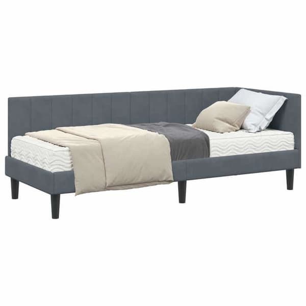 Maison Exclusive - Kulmasänky 2 osaa tummanharmaa 80 x 200 cm Mörkgrå