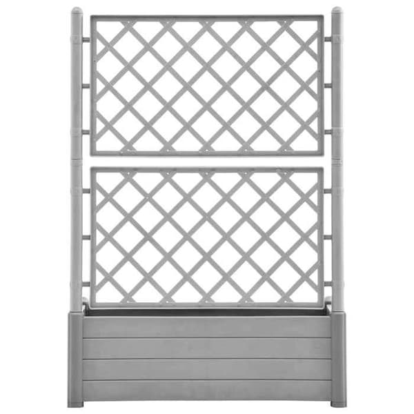 Maison Exclusive - Blomlåda med spaljé 100x43x142 cm PP Grå sten stengrå