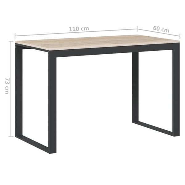 Maison Exclusive - Sort og egetræ computerbord 110x60x73 cm agglomereret