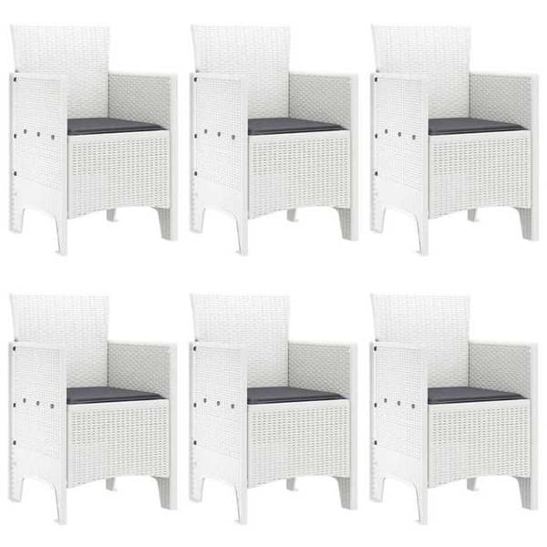 Maison Exclusive - 7 pc spisebordssæt til haven Hvid Rattan Polt Vit
