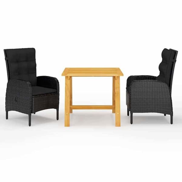 Maison Exclusive - Have spisebordssæt 3 dele Sort