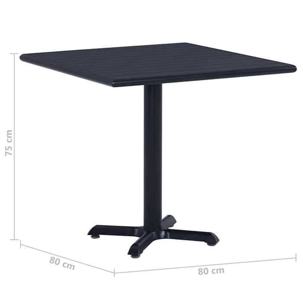 Maison Exclusive - Musta puutarhapöytä 80x80x75 cm