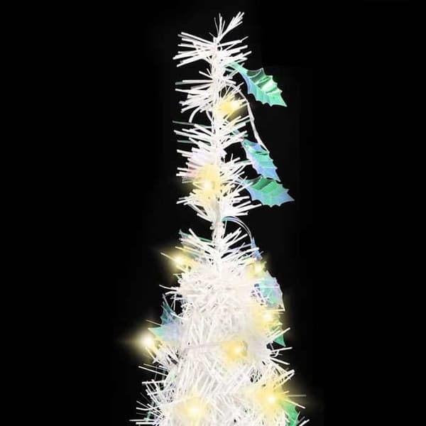 Maison Exclusive - Fällbar konstgjord julgran 100 LED vit 150 cm