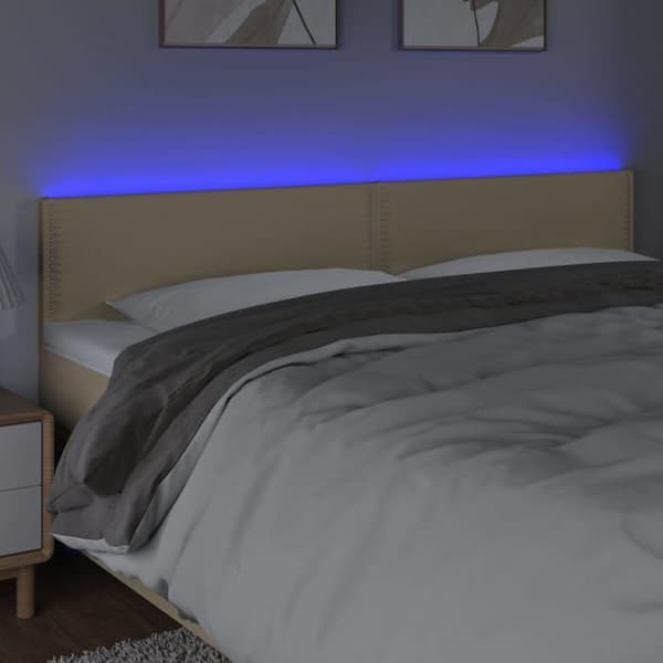 Maison Exclusive - LED-pääty, kerma 180x5x78/88 cm, kangas Grädde