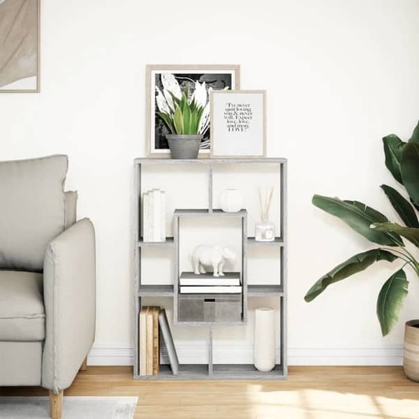 Maison Exclusive - Bibliotek Sonoma grå 63x20x90 cm ingenjörsträ