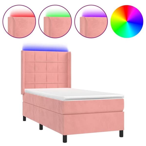 Maison Exclusive - Sängyn lattisängyn patja ja LED Rose 100x200 cm Sametti