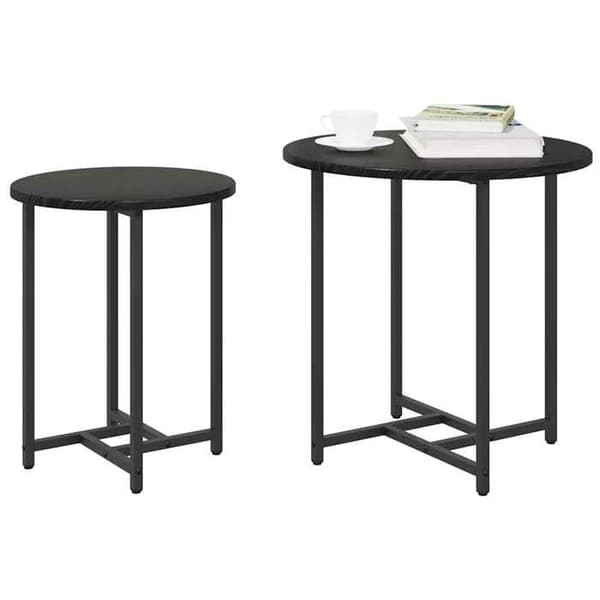 Maison Exclusive - Sæt af 2 sideborde Sort eg 50 x 50 x 50 cm svart ek