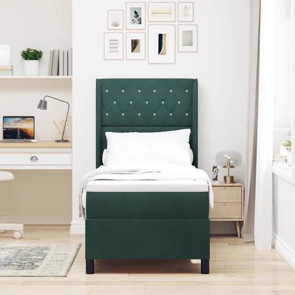 Maison Exclusive - Jousipatja tummanvihreällä 80 x 200 cm sametilla