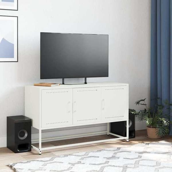 Maison Exclusive - TV-möbel vit 100,5x39x60,5 cm stål