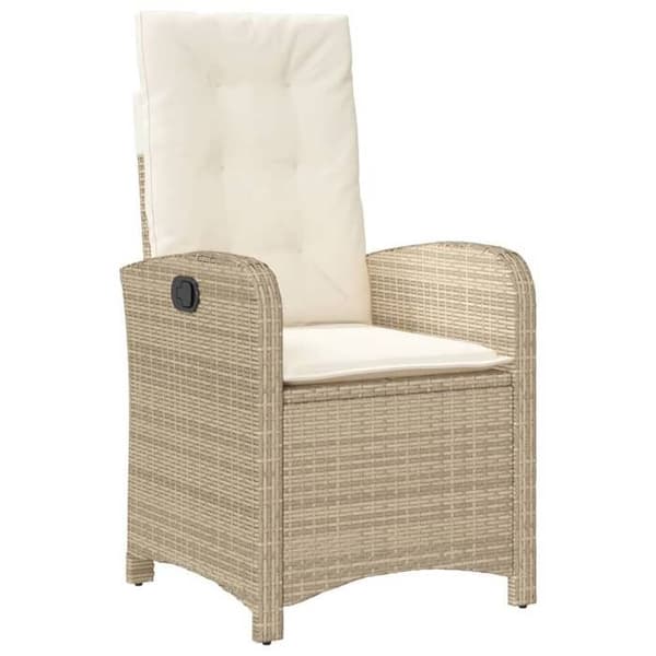 Maison Exclusive - Bistroset 3 delar med beige kuddar i flätad resin
