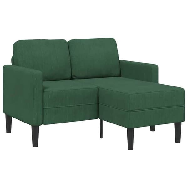 Soffa 2 platser - EXKLUSIV HEM - L-formad divan - Mörkgrön - Andningsbar linne - 125 cm Mörkgrön