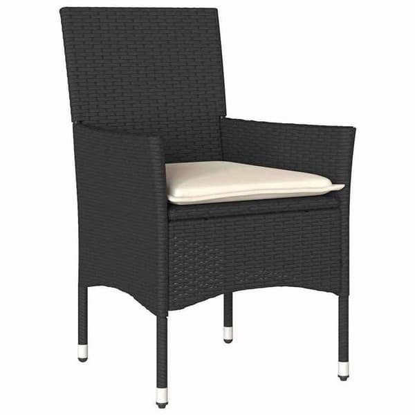 Maison Exclusive - 7 pc have spisebordssæt i sort polyrotin Svart